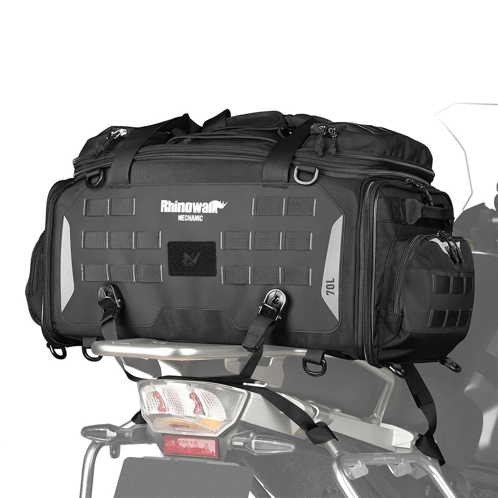 Rhinowalk Mechanic 50-70l Motorcycle Tail Seat Bag Pack Adventure Large Rear Luggages for ADV Long Distance Touring Saddlebag - Cozy & Co. Market
