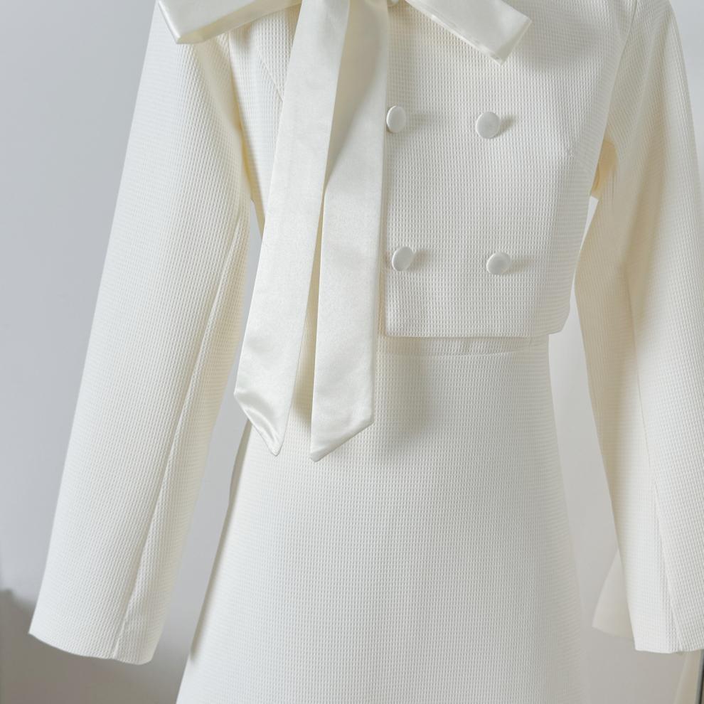 Rich Family Overseas Daughter suit Women's Autumn and Winter French Bow Gentle Elegant Chanel Style Coat Overskirt Two-Piece Set - Cozy & Co. Market