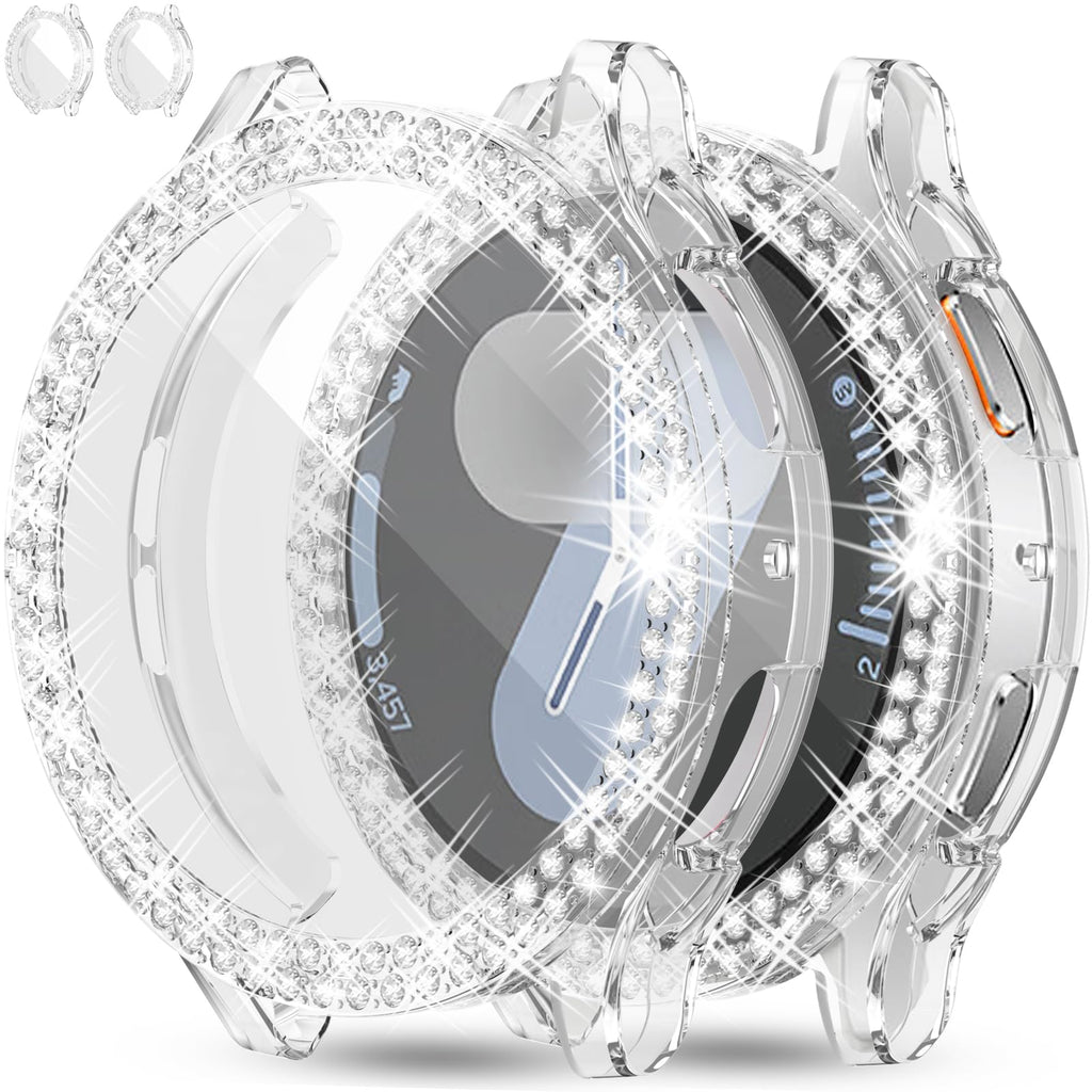 RICHONE [7-Pack] Sparkling Case Compatible with Samsung Galaxy Watch 7 40mm Screen Protector, Soft TPU Cover 2 Row Rhinestone Full Protective Bumper Accessory for Galaxy Watch7 40MM for Women Men - Cozy & Co. Market