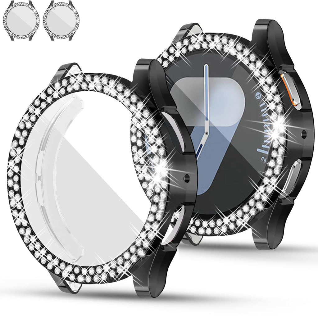 RICHONE [7-Pack] Sparkling Case Compatible with Samsung Galaxy Watch 7 40mm Screen Protector, Soft TPU Cover 2 Row Rhinestone Full Protective Bumper Accessory for Galaxy Watch7 40MM for Women Men - Cozy & Co. Market