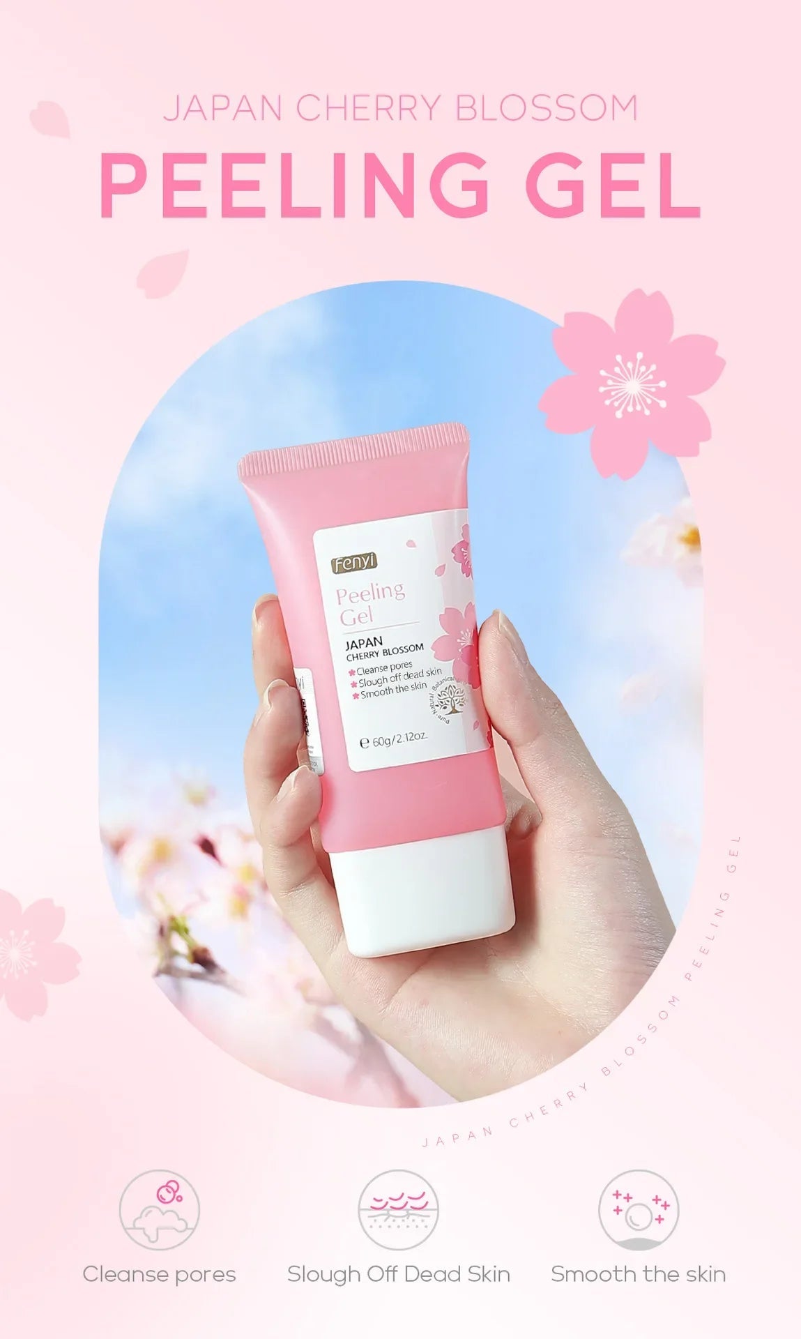 Sakura Face Deep Cleaning Exfoliating Gel Skin Care Whitening Moisturizer Repair Facial Scrub Skin Care 60g - Cozy & Co. Market