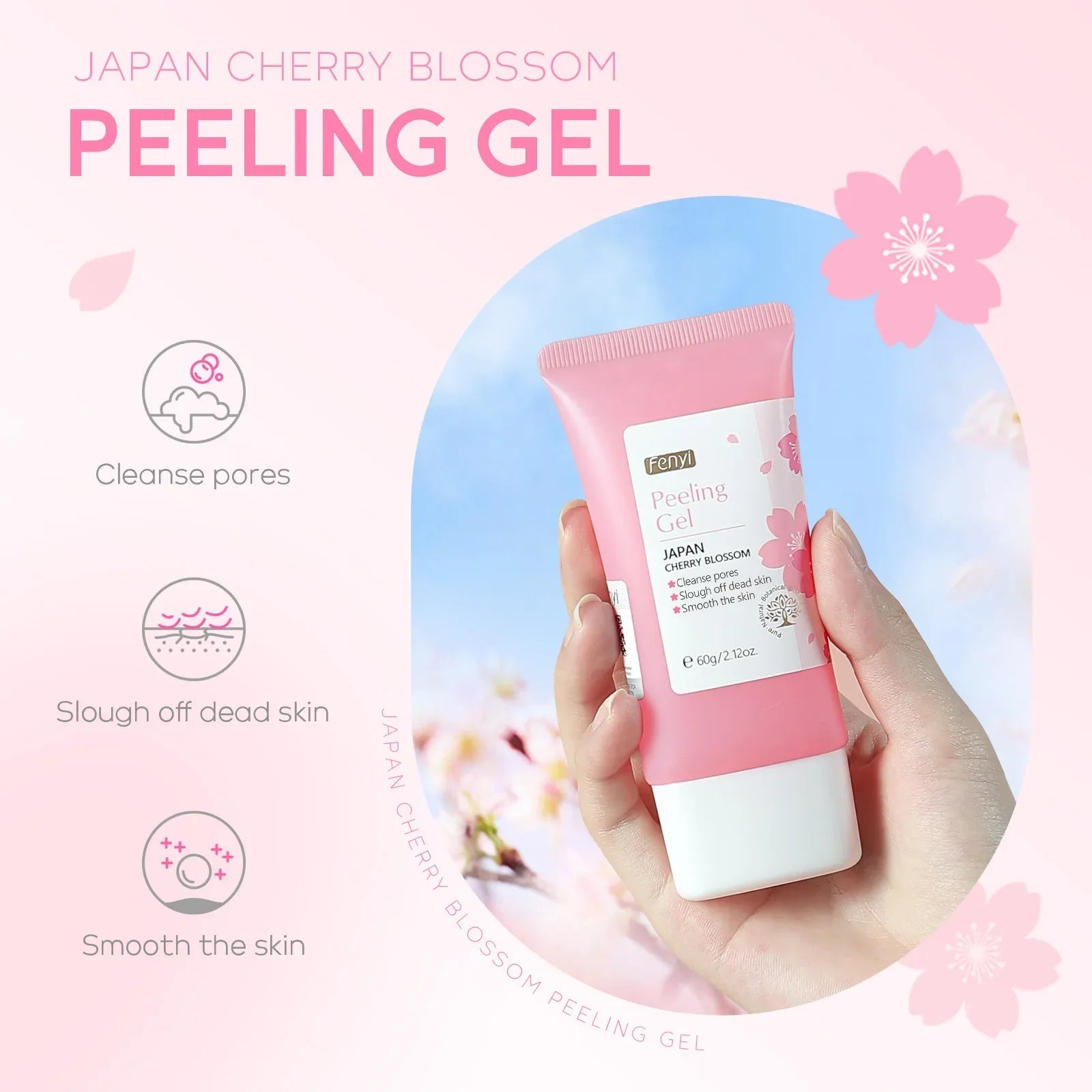 Sakura Face Deep Cleaning Exfoliating Gel Skin Care Whitening Moisturizer Repair Facial Scrub Skin Care 60g - Cozy & Co. Market