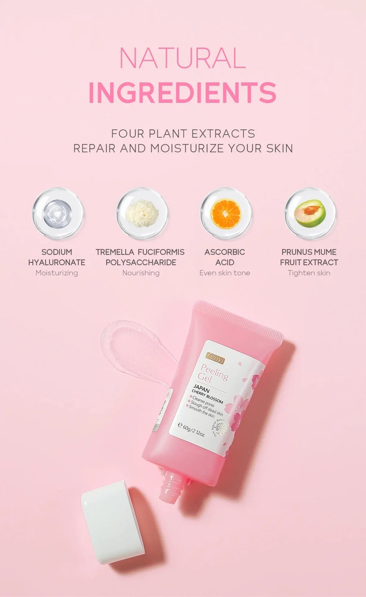 Sakura Face Deep Cleaning Exfoliating Gel Skin Care Whitening Moisturizer Repair Facial Scrub Skin Care 60g - Cozy & Co. Market