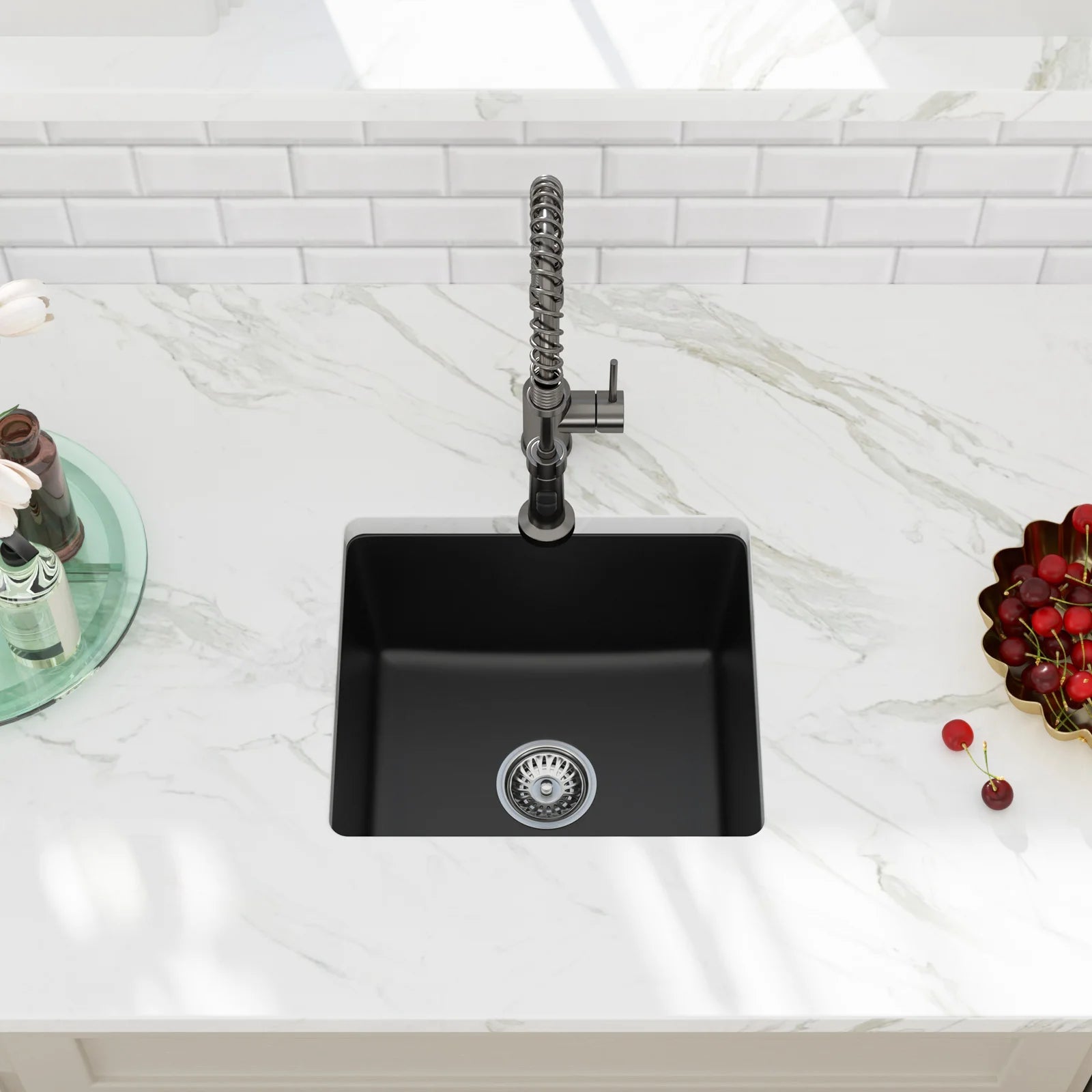 Sarlai Group Granite Kitchen Sink Undermount Bar Sink Quartz 15 Inches Granite Composite Kitchen Sink - Cozy & Co. Market