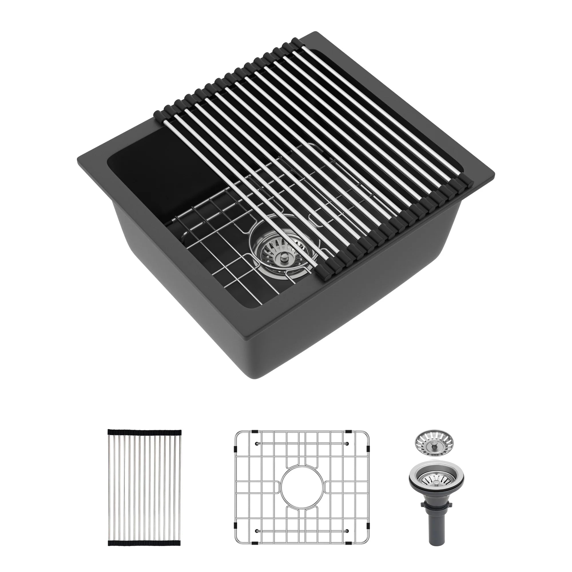 Sarlai Group Granite Kitchen Sink Undermount Bar Sink Quartz 15 Inches Granite Composite Kitchen Sink - Cozy & Co. Market
