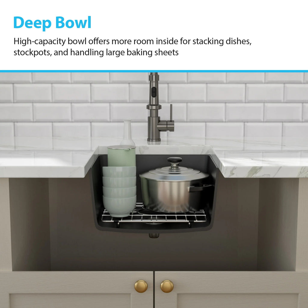 Sarlai Group Granite Kitchen Sink Undermount Bar Sink Quartz 15 Inches Granite Composite Kitchen Sink - Cozy & Co. Market