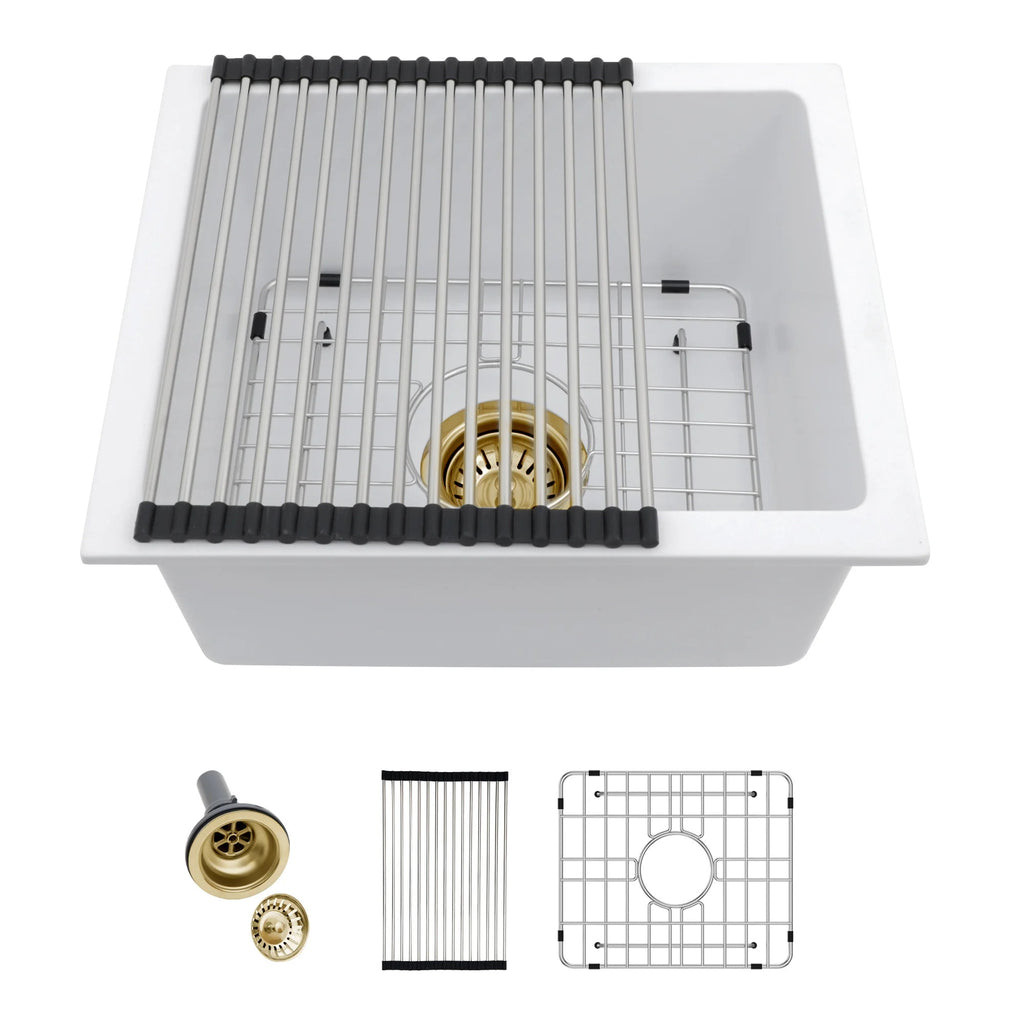 Sarlai Group Granite Kitchen Sink Undermount Bar Sink Quartz 15 Inches Granite Composite Kitchen Sink - Cozy & Co. Market