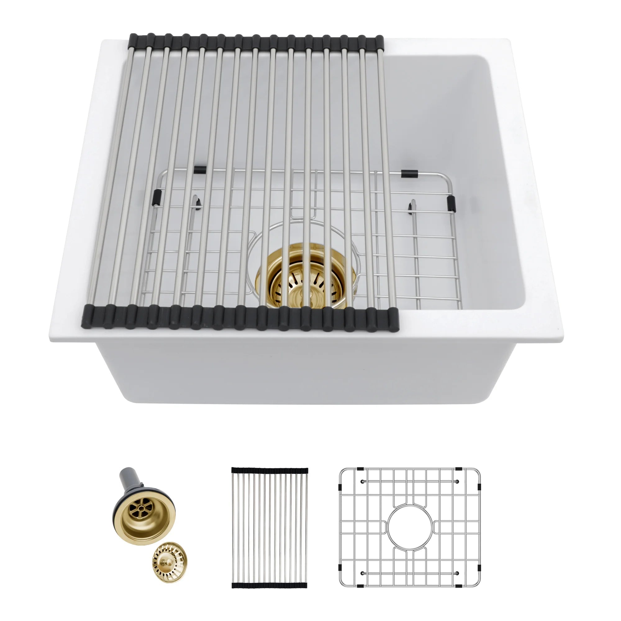 Sarlai Group Granite Kitchen Sink Undermount Bar Sink Quartz 15 Inches Granite Composite Kitchen Sink - Cozy & Co. Market