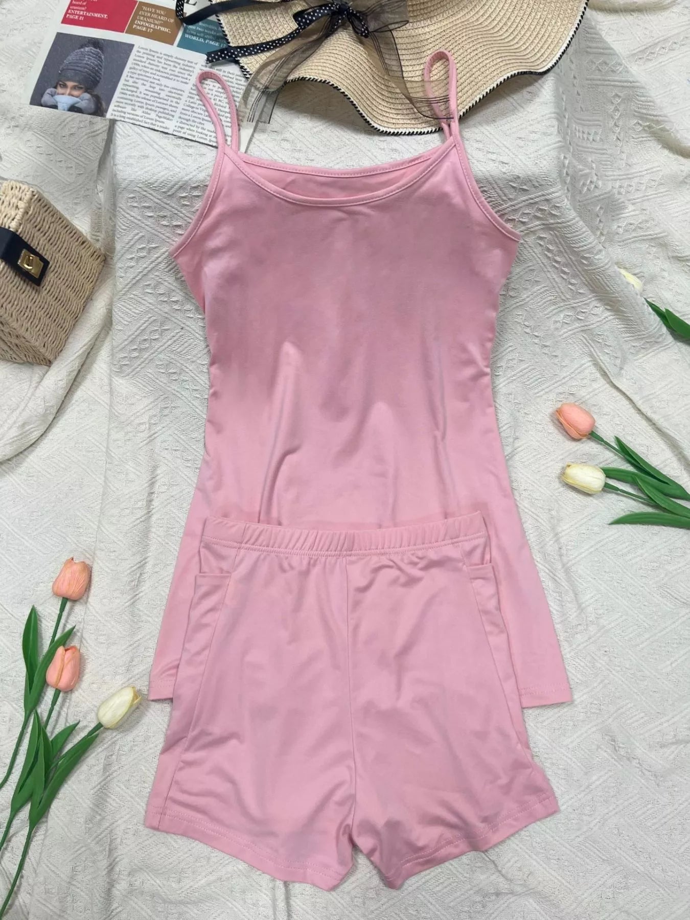 Scoop Neck Cami and Shorts Active Set - Cozy & Co. Market