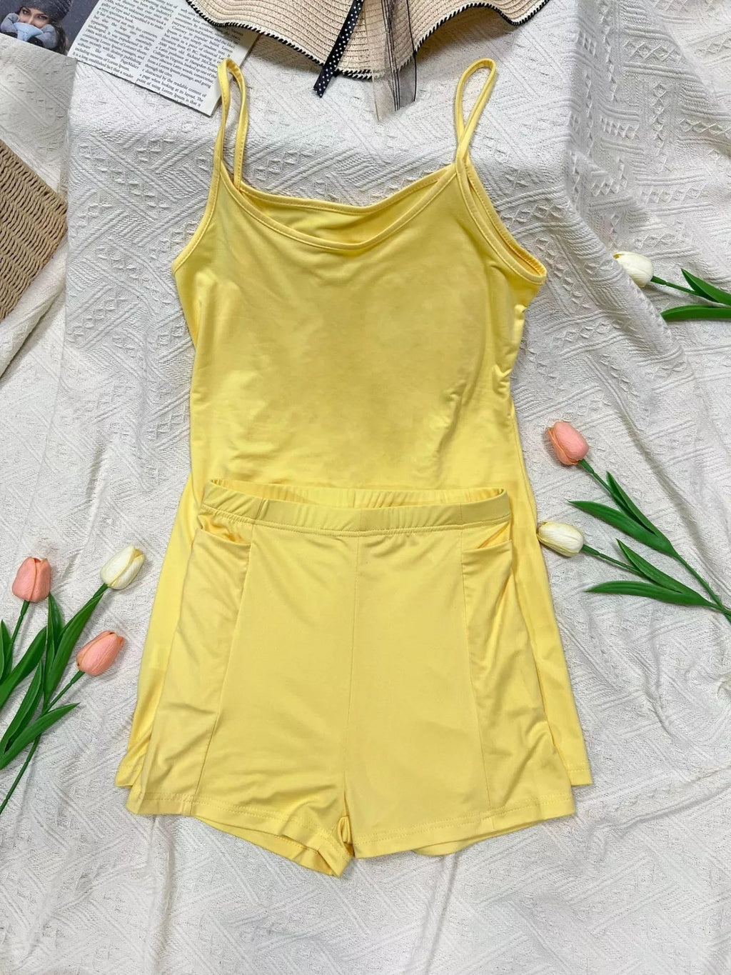 Scoop Neck Cami and Shorts Active Set - Cozy & Co. Market