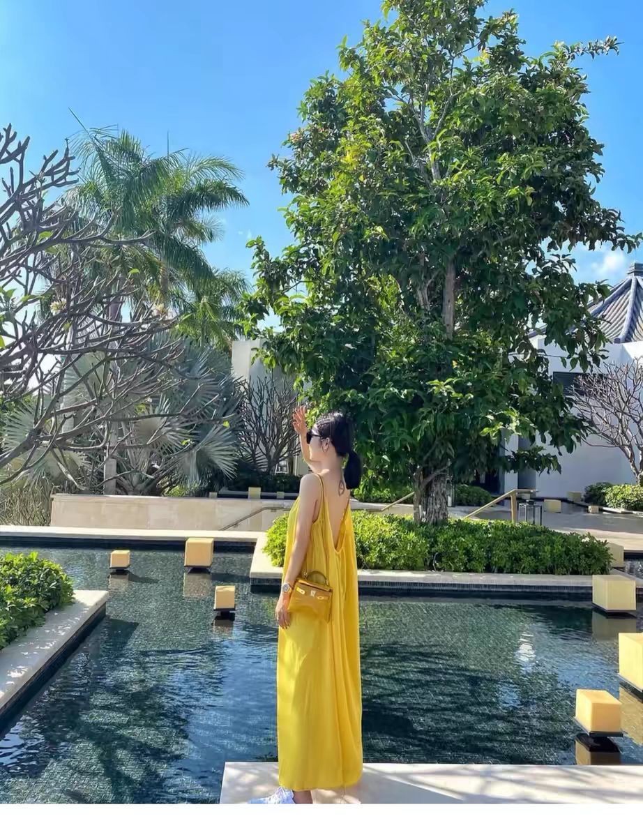 Seaside Photo Super Fairy Yellow Sling dress Yunnan Sanya Travel Wear Long Dress Holiday Backless Fairy Dress - Cozy & Co. Market