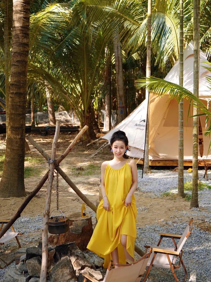 Seaside Photo Super Fairy Yellow Sling dress Yunnan Sanya Travel Wear Long Dress Holiday Backless Fairy Dress - Cozy & Co. Market