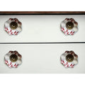Set of Twelve Burgundy White Copper Floral Ceramic Drawer Pull Knobs HMS Furniture Handles & Knobs - Cozy & Co. Market