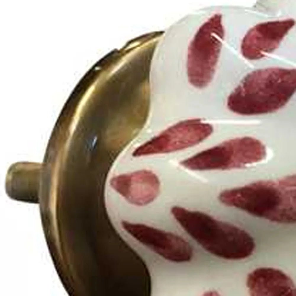 Set of Twelve Burgundy White Copper Floral Ceramic Drawer Pull Knobs HMS Furniture Handles & Knobs - Cozy & Co. Market