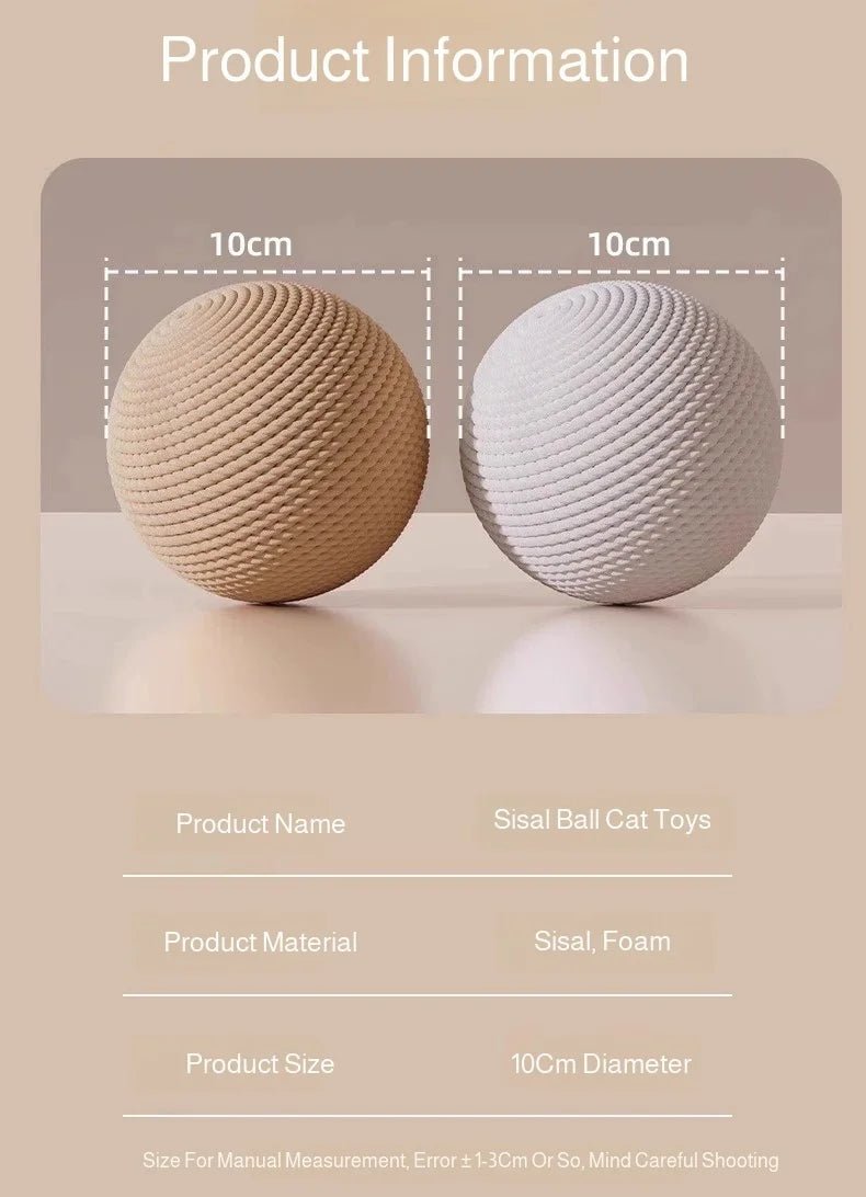 Sisal Cat Scratching Ball Toy — Teeth Cleaning & Anti-Bite - Cozy & Co. Market
