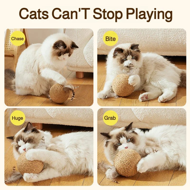 Sisal Cat Scratching Ball Toy — Teeth Cleaning & Anti-Bite - Cozy & Co. Market