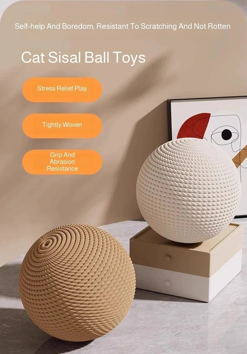 Sisal Cat Scratching Ball Toy — Teeth Cleaning & Anti-Bite - Cozy & Co. Market