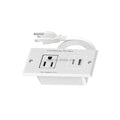 Small Recessed Power Strip Plug Extension Cord Charging Station with Inset USB Electrical Outlet for Desk Power Strip White - Cozy & Co. Market