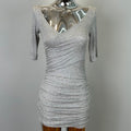 South Korea Dongdaemun New Sexy Feminine V-Neck Pleated Bag Hip Mid-Sleeve dress Figure - Cozy & Co. Market
