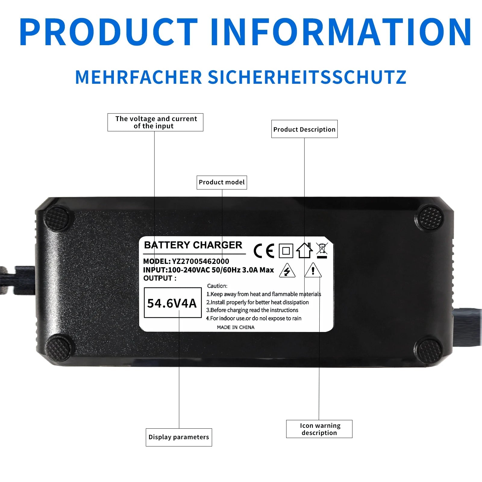 Spot Goods YZPOWER High Quality 54.6V 4A 13S Lithium Battery for Electric Scooters with OTP OVP Protection and First Charger - Cozy & Co. Market