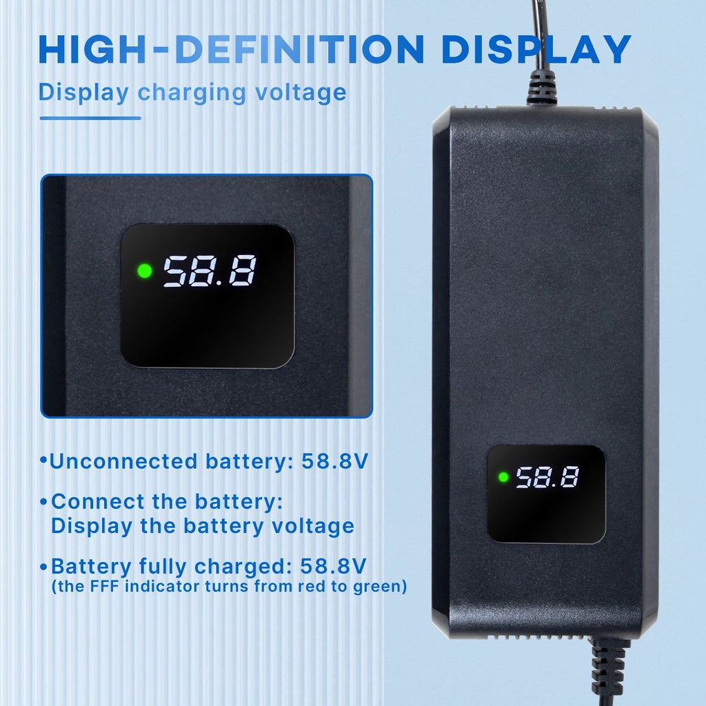 Spot Goods YZPOWER High Quality 58.8V 4A 14S Lithium Battery Charger for Electric Scooters with OTP OVP Protection First Choice - Cozy & Co. Market
