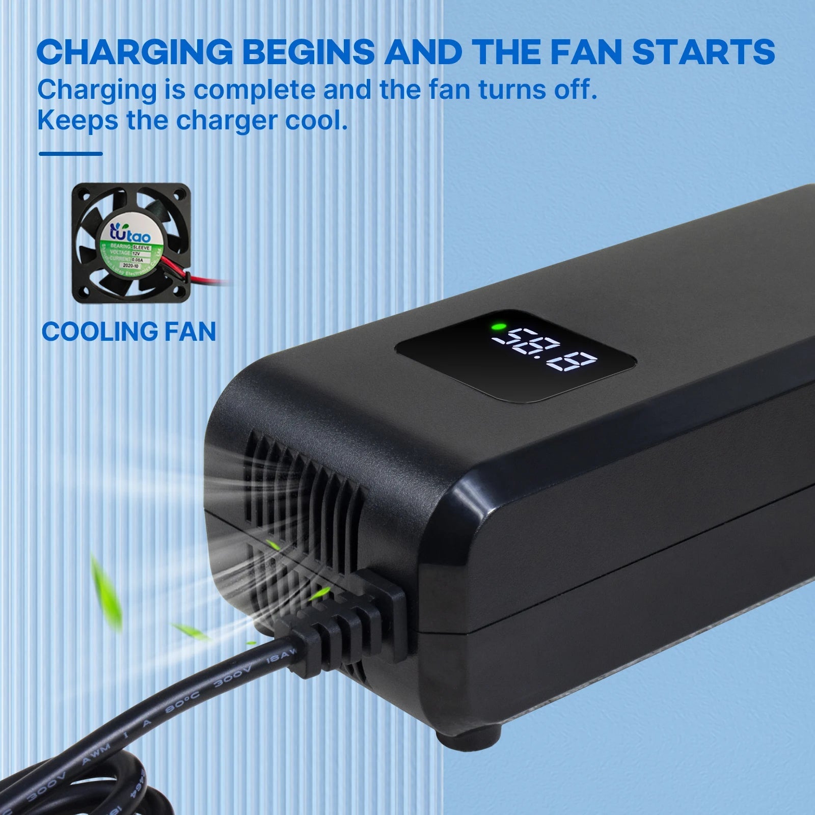 Spot Goods YZPOWER High Quality 58.8V 4A 14S Lithium Battery Charger for Electric Scooters with OTP OVP Protection First Choice - Cozy & Co. Market