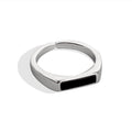 Sterling Silver Black Ring with Cool Wind Design - Cozy & Co. Market