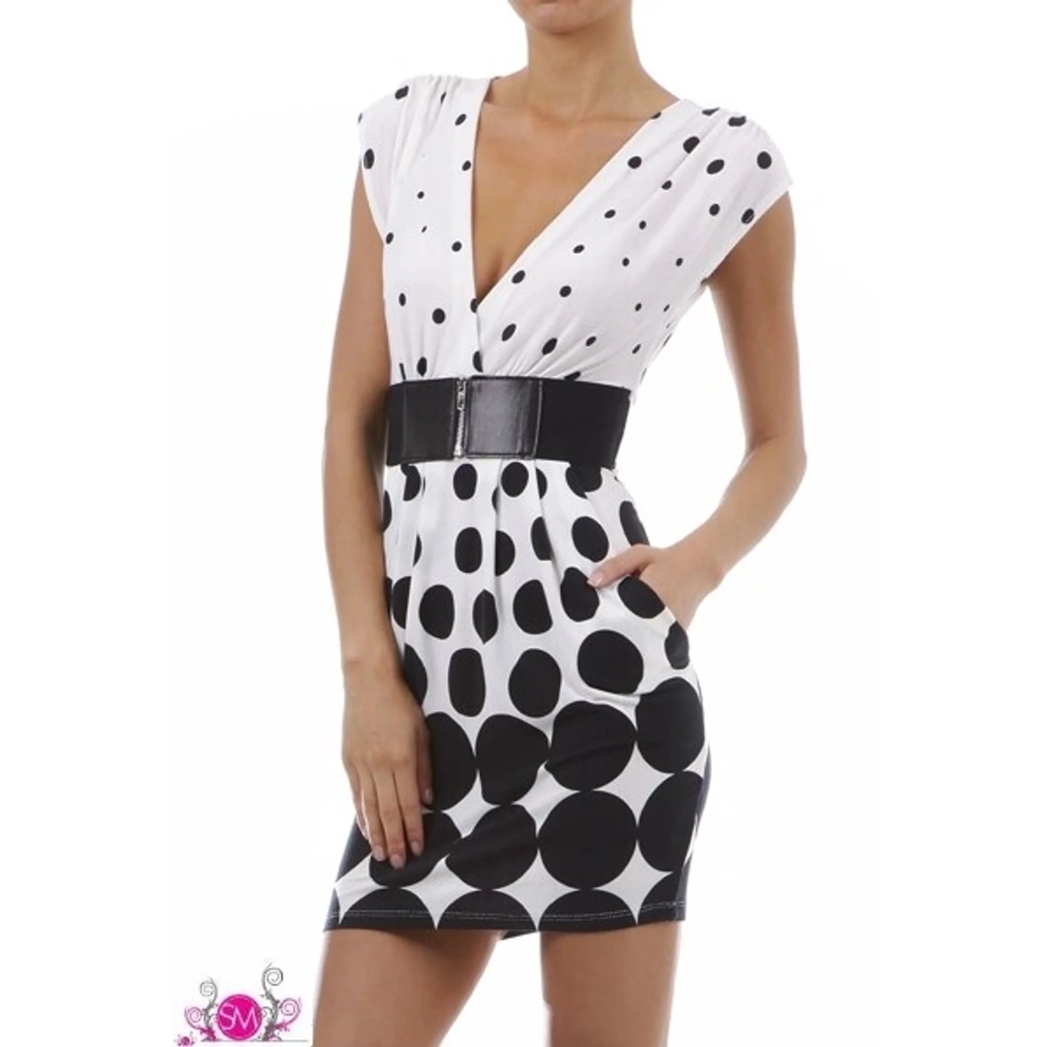 TD Circle Print Dress in Black and White - Cozy & Co. Market