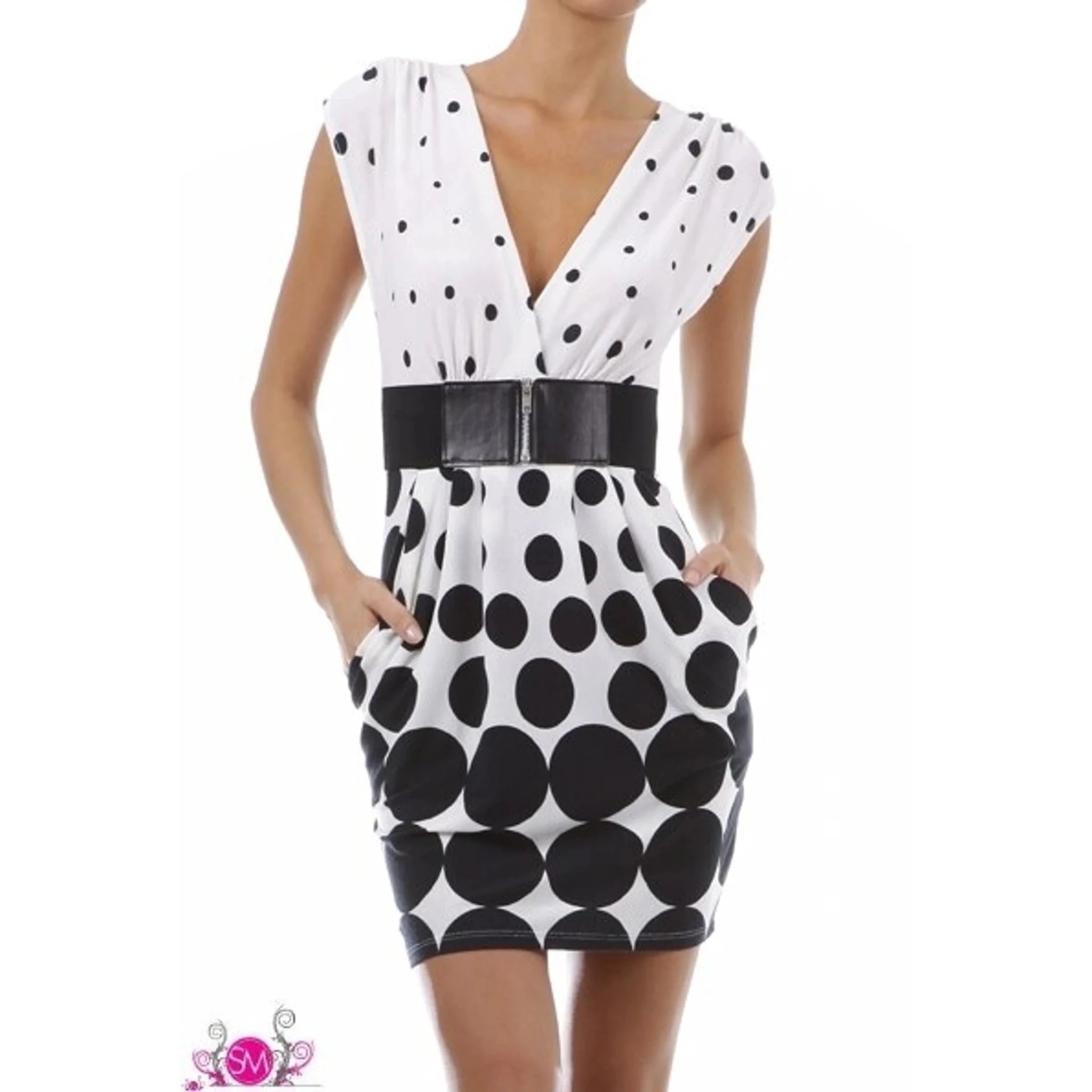 TD Circle Print Dress in Black and White - Cozy & Co. Market