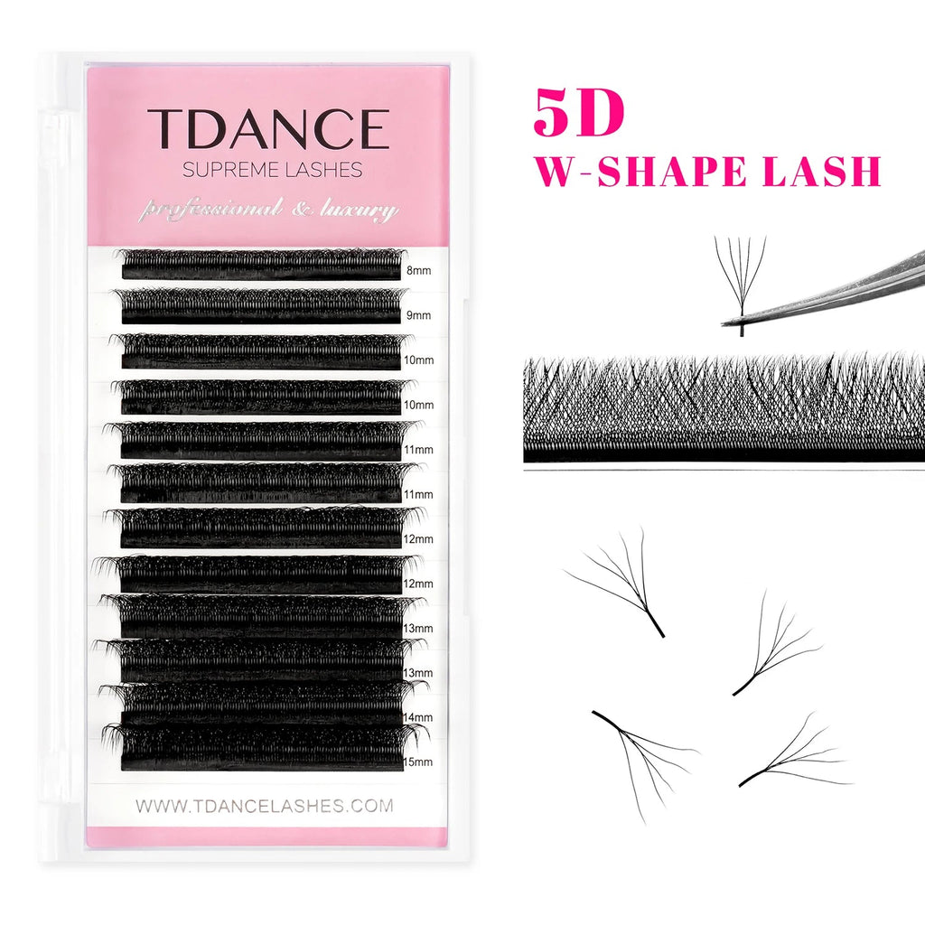 TDANCE 3D 4D 5D 6D Premade Fans Eyelash Extension W Style Faux Mink Natural Soft Bloom Lash Automatic Flowering Volume Eyelashes - Cozy & Co. Market