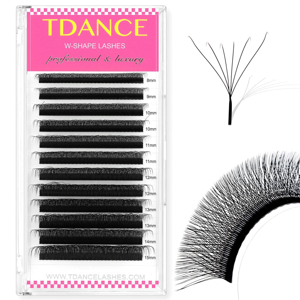 TDANCE 3D 4D 5D 6D Premade Fans Eyelash Extension W Style Faux Mink Natural Soft Bloom Lash Automatic Flowering Volume Eyelashes - Cozy & Co. Market
