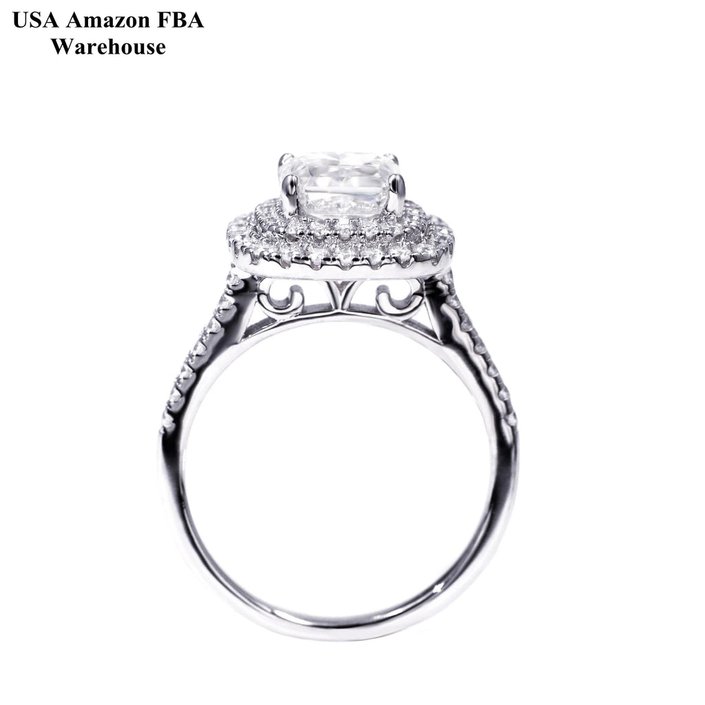 Tianyu Gems Handmade 925 Silver Jewelry Wholesale Radiant Cut Moissanite Diamond 18K Gold Plated Engagement Wedding Women Ring - Cozy & Co. Market