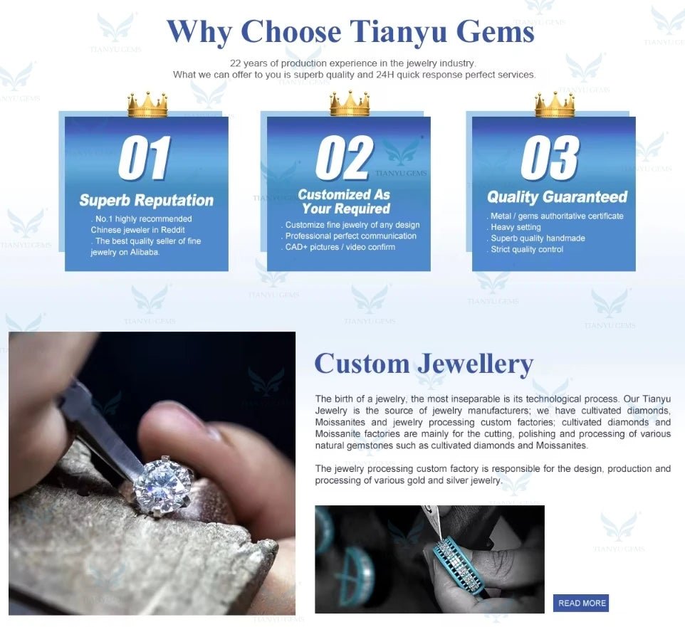 Tianyu Gems Handmade 925 Silver Jewelry Wholesale Radiant Cut Moissanite Diamond 18K Gold Plated Engagement Wedding Women Ring - Cozy & Co. Market