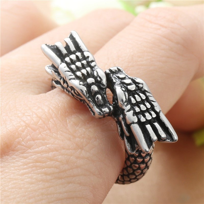 Titanium Steel Retro Chinese Dragon Ring (European & American) - Cozy & Co. Market