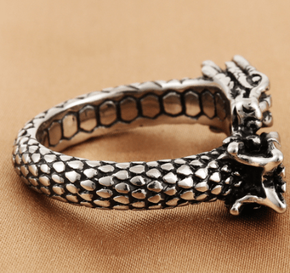 Titanium Steel Retro Chinese Dragon Ring (European & American) - Cozy & Co. Market