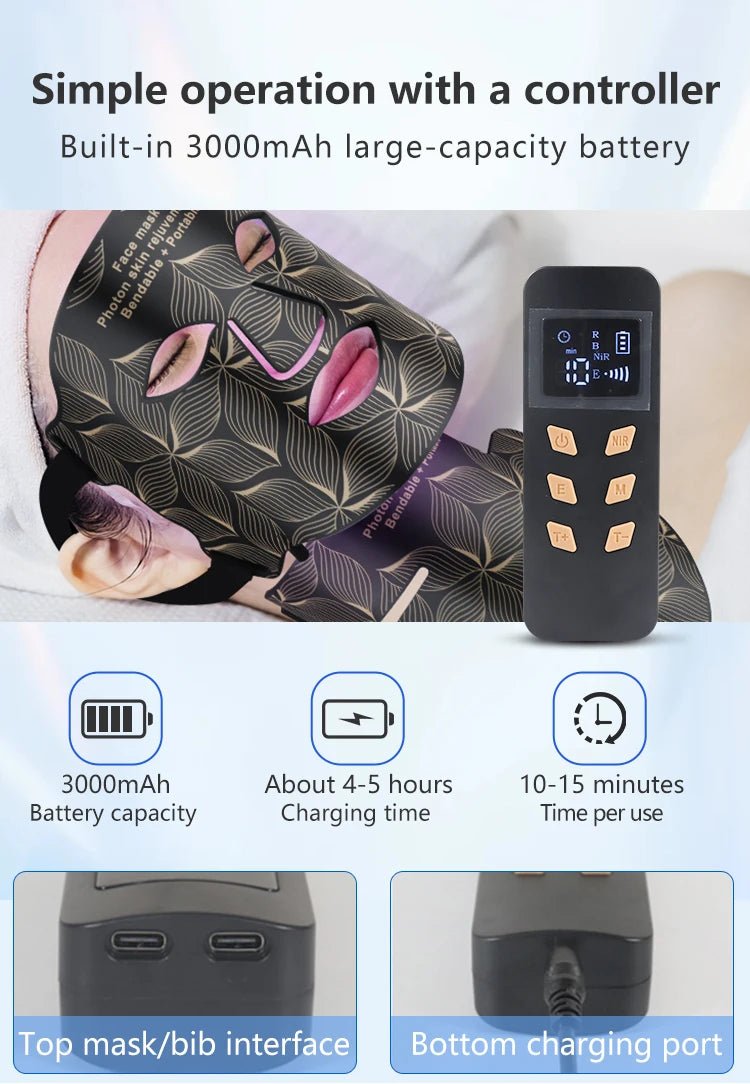 Ubilli Silicone Led Face Mask 8 Colors Red Light Therapy Infrared Flexible Soft Mask Led Therapy Anti Aging Advanced Photon Mask - Cozy & Co. Market