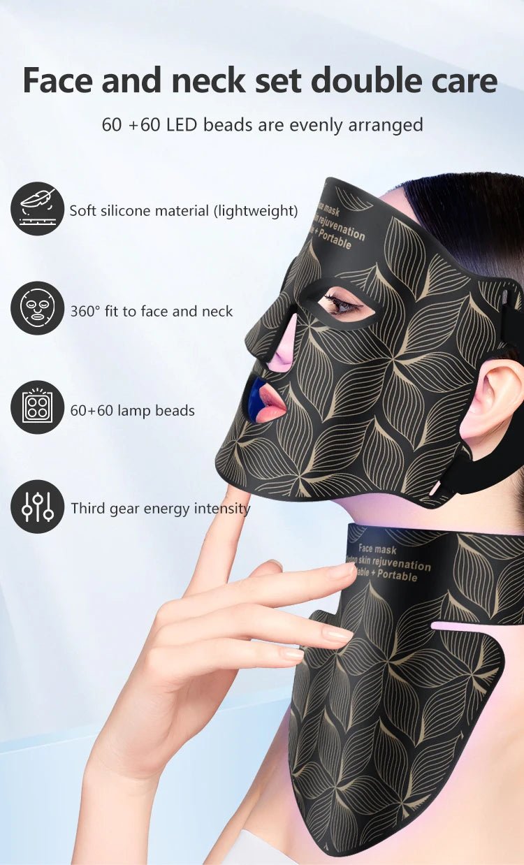Ubilli Silicone Led Face Mask 8 Colors Red Light Therapy Infrared Flexible Soft Mask Led Therapy Anti Aging Advanced Photon Mask - Cozy & Co. Market