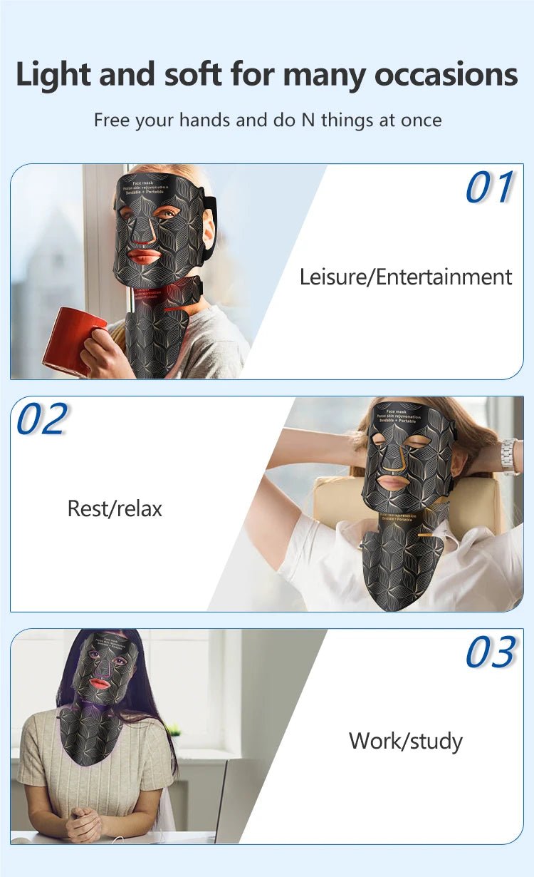 Ubilli Silicone Led Face Mask 8 Colors Red Light Therapy Infrared Flexible Soft Mask Led Therapy Anti Aging Advanced Photon Mask - Cozy & Co. Market