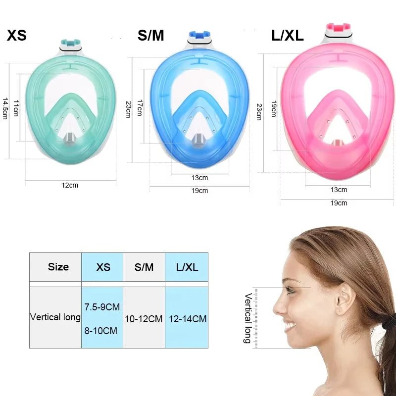 Underwater Scuba Anti Fog XIAOTREE Full Face Diving Mask Snorkeling Respiratory Masks Safe Waterproof Swimming Equipment - Cozy & Co. Market