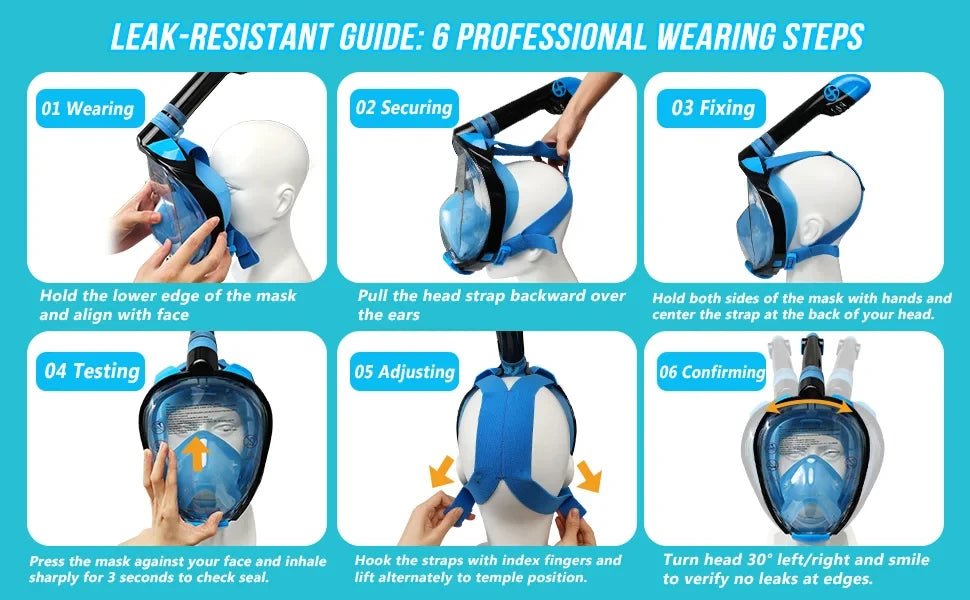 Underwater Scuba Anti Fog XIAOTREE Full Face Diving Mask Snorkeling Respiratory Masks Safe Waterproof Swimming Equipment - Cozy & Co. Market