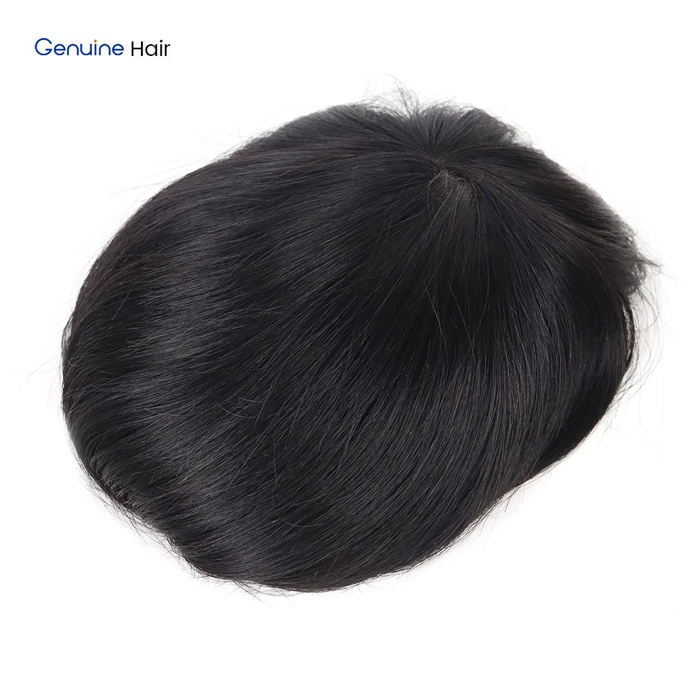 Unnoticeable Silk Base Men's Toupee 100% Remy Human Hair Prosthesis Natural Hairline Thin Skin Durable Wig for Asian Men - Cozy & Co. Market