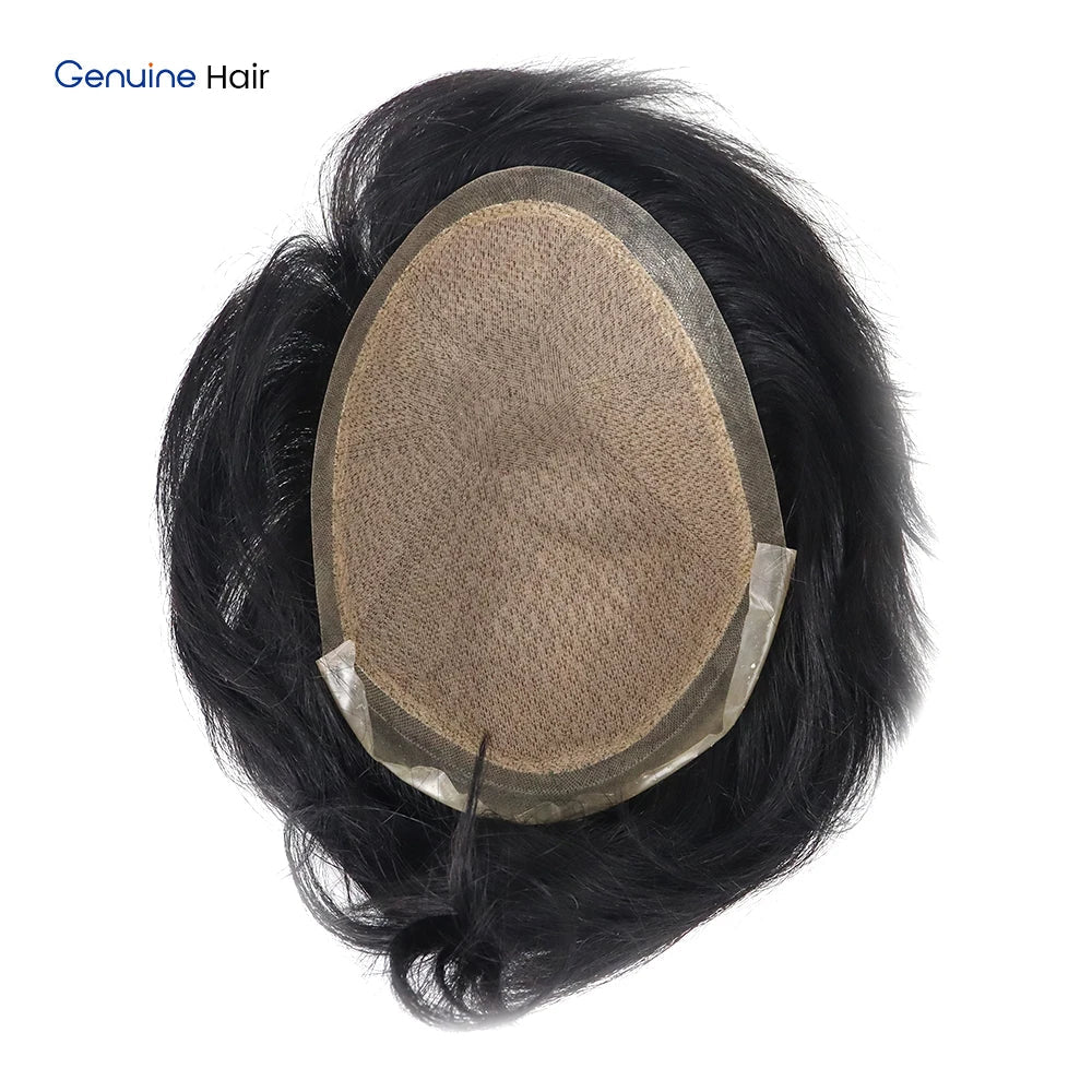 Unnoticeable Silk Base Men's Toupee 100% Remy Human Hair Prosthesis Natural Hairline Thin Skin Durable Wig for Asian Men - Cozy & Co. Market