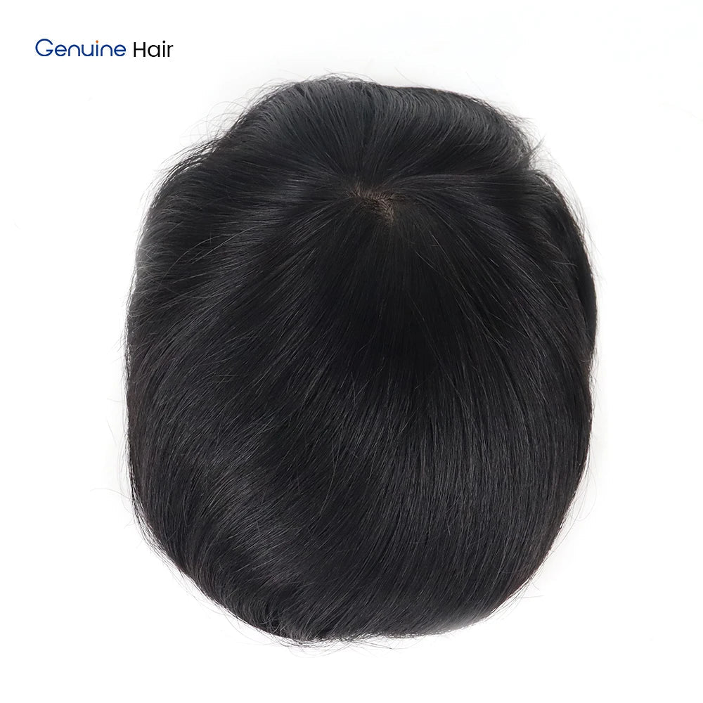 Unnoticeable Silk Base Men's Toupee 100% Remy Human Hair Prosthesis Natural Hairline Thin Skin Durable Wig for Asian Men - Cozy & Co. Market