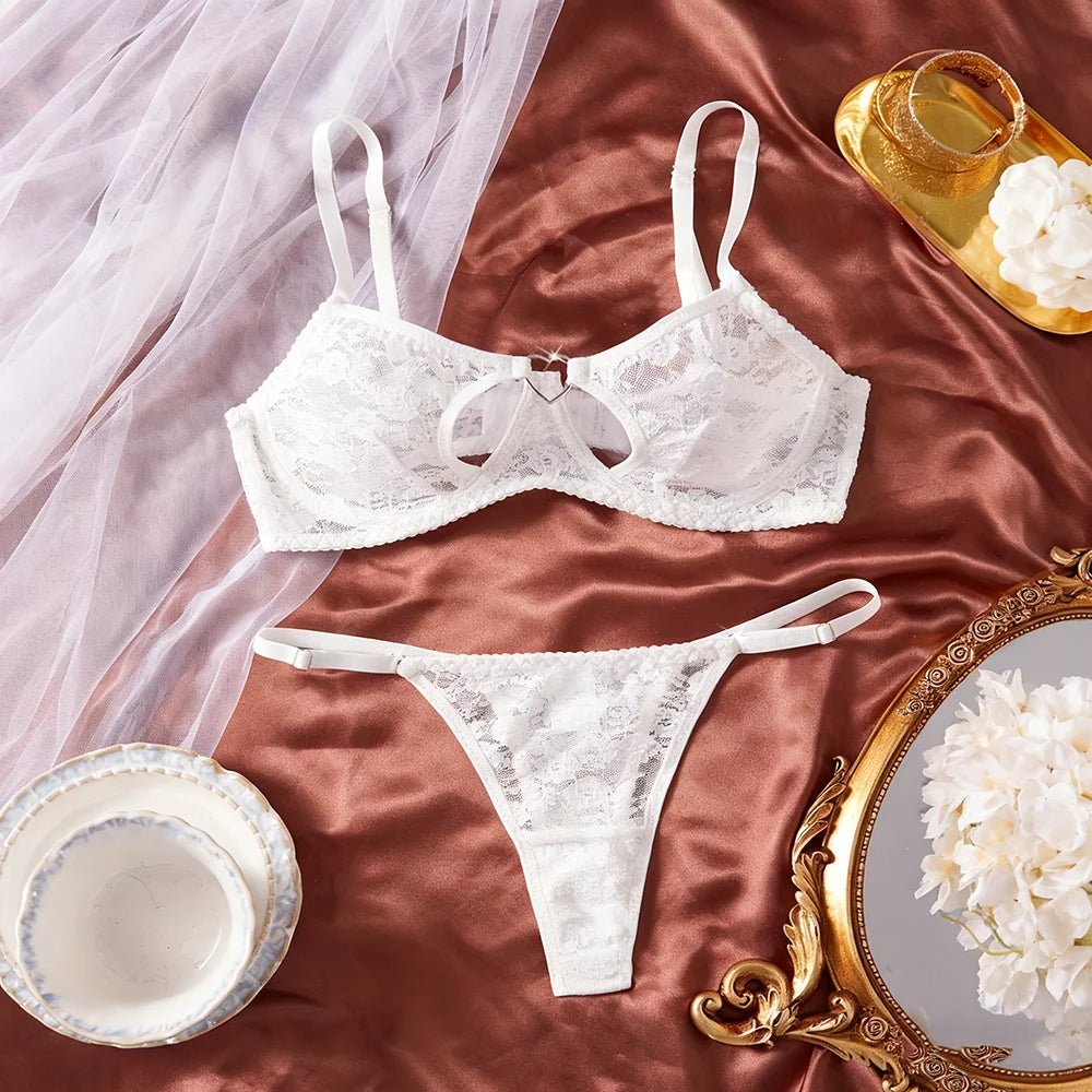 US in Stock Sexy Lace Valentines White Lingerie Vendors Underwear for Women Lingerie Set Underwear Woman Linge Set - Cozy & Co. Market