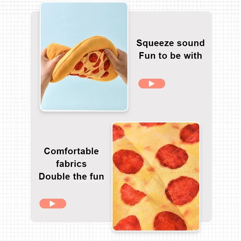 US LOCAL STOCK Hiphoppet Durable Dog Toys with Built-in Squeakers Featuring Plush Pizza and Donut Designs for Chewers - Cozy & Co. Market