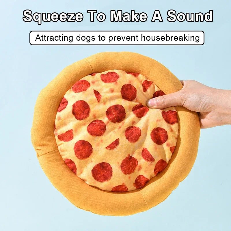US LOCAL STOCK Hiphoppet Durable Dog Toys with Built-in Squeakers Featuring Plush Pizza and Donut Designs for Chewers - Cozy & Co. Market