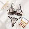 US Stock Hot Sale Sexy Exquisite Romantic Burgundy Lace Embroidery Adjustable Women's Lingerie Set - Cozy & Co. Market