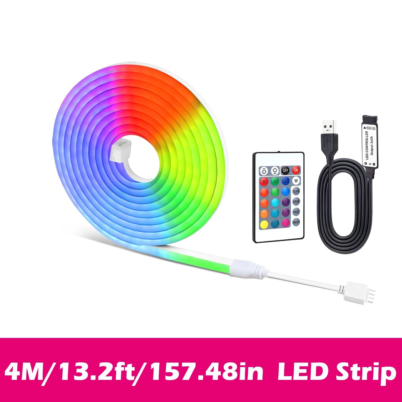 USB RGB LED Neon Rope Lights,Control with Remote,5V Flexible Led Rope Lights,RGB Neon Lights,Gaming Led Neon Strip Lights - Cozy & Co. Market