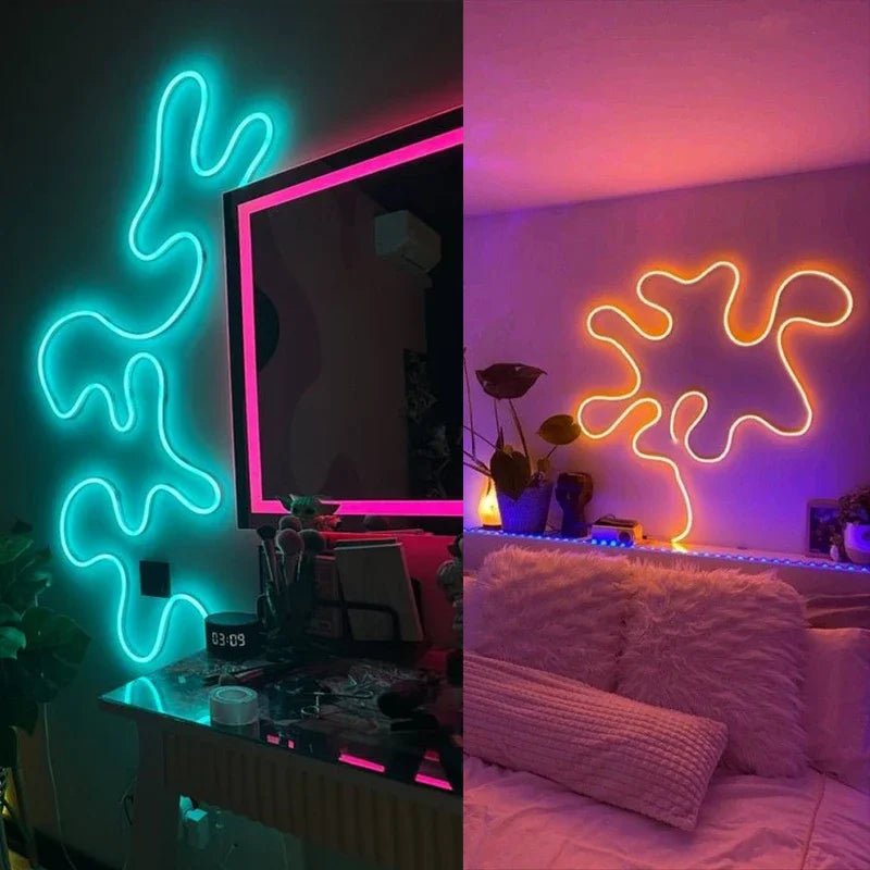 USB RGB LED Neon Rope Lights,Control with Remote,5V Flexible Led Rope Lights,RGB Neon Lights,Gaming Led Neon Strip Lights - Cozy & Co. Market