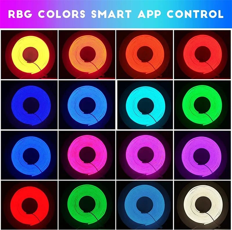 USB RGB LED Neon Rope Lights,Control with Remote,5V Flexible Led Rope Lights,RGB Neon Lights,Gaming Led Neon Strip Lights - Cozy & Co. Market